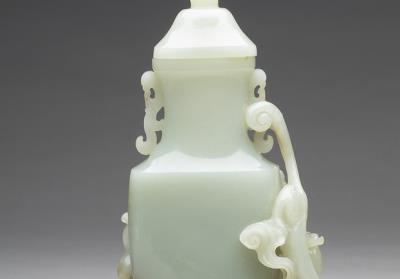 图片[3]-Jade lidded Zun vessel with dragon and phoenix decor, Qing dynasty (1644-1911)-China Archive